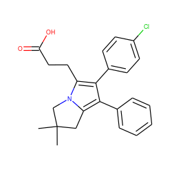 CC1(C)Cc2c(-c3ccccc3)c(-c3ccc(Cl)cc3)c(CCC(=O)O)n2C1 ZINC000043017467