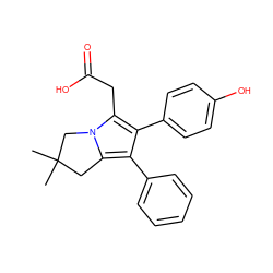 CC1(C)Cc2c(-c3ccccc3)c(-c3ccc(O)cc3)c(CC(=O)O)n2C1 ZINC000013737371