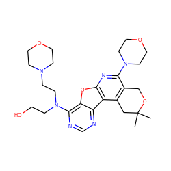 CC1(C)Cc2c(c(N3CCOCC3)nc3oc4c(N(CCO)CCN5CCOCC5)ncnc4c23)CO1 ZINC000034986643