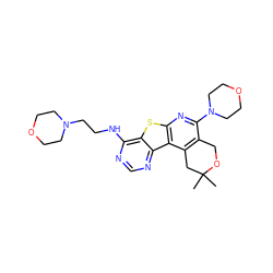 CC1(C)Cc2c(c(N3CCOCC3)nc3sc4c(NCCN5CCOCC5)ncnc4c23)CO1 ZINC000019939212