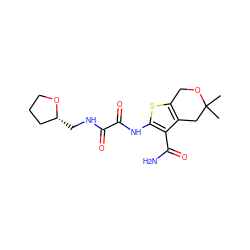 CC1(C)Cc2c(sc(NC(=O)C(=O)NC[C@@H]3CCCO3)c2C(N)=O)CO1 ZINC000006755502