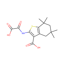 CC1(C)Cc2c(sc(NC(=O)C(=O)O)c2C(=O)O)C(C)(C)C1 ZINC000036088929