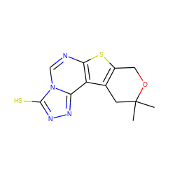 CC1(C)Cc2c(sc3ncn4c(S)nnc4c23)CO1 ZINC000001302050