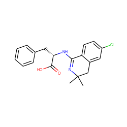 CC1(C)Cc2cc(Cl)ccc2C(N[C@@H](Cc2ccccc2)C(=O)O)=N1 ZINC000095602598