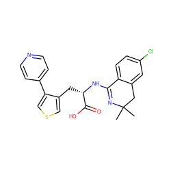 CC1(C)Cc2cc(Cl)ccc2C(N[C@@H](Cc2cscc2-c2ccncc2)C(=O)O)=N1 ZINC000096908791