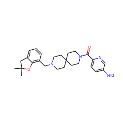 CC1(C)Cc2cccc(CN3CCC4(CC3)CCN(C(=O)c3ccc(N)cn3)CC4)c2O1 ZINC000034984142