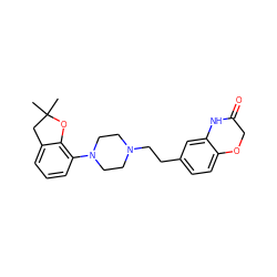 CC1(C)Cc2cccc(N3CCN(CCc4ccc5c(c4)NC(=O)CO5)CC3)c2O1 ZINC000053178362