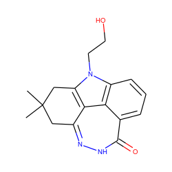 CC1(C)Cc2n[nH]c(=O)c3cccc4c3c2c(n4CCO)C1 ZINC000150201620