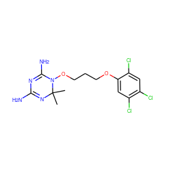 CC1(C)N=C(N)N=C(N)N1OCCCOc1cc(Cl)c(Cl)cc1Cl ZINC000003581056