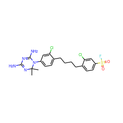 CC1(C)N=C(N)N=C(N)N1c1ccc(CCCCc2ccc(S(=O)(=O)F)cc2Cl)c(Cl)c1 ZINC000043706278