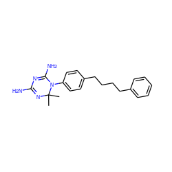 CC1(C)N=C(N)N=C(N)N1c1ccc(CCCCc2ccccc2)cc1 ZINC000001715691