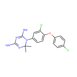 CC1(C)N=C(N)N=C(N)N1c1ccc(Oc2ccc(Cl)cc2)c(Cl)c1 ZINC000000754611