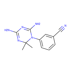 CC1(C)N=C(N)N=C(N)N1c1cccc(C#N)c1 ZINC000017428337