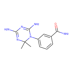 CC1(C)N=C(N)N=C(N)N1c1cccc(C(N)=O)c1 ZINC000013740714