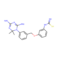 CC1(C)N=C(N)N=C(N)N1c1cccc(COc2cccc(NC(=N)S)c2)c1 ZINC000029218454