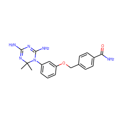 CC1(C)N=C(N)N=C(N)N1c1cccc(OCc2ccc(C(N)=O)cc2)c1 ZINC000029218659