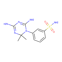 CC1(C)N=C(N)N=C(N)N1c1cccc(S(N)(=O)=O)c1 ZINC000013740713