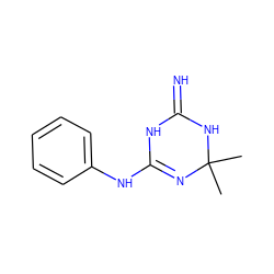 CC1(C)N=C(Nc2ccccc2)NC(=N)N1 ZINC000002464231