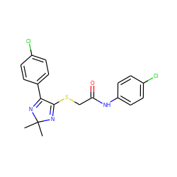 CC1(C)N=C(SCC(=O)Nc2ccc(Cl)cc2)C(c2ccc(Cl)cc2)=N1 ZINC000004890855