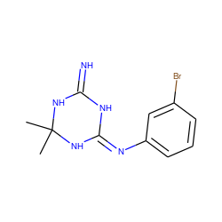 CC1(C)NC(=N)N/C(=N\c2cccc(Br)c2)N1 ZINC000019331645