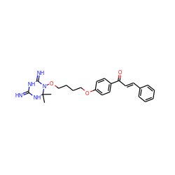 CC1(C)NC(=N)NC(=N)N1OCCCCOc1ccc(C(=O)/C=C/c2ccccc2)cc1 ZINC001772630065