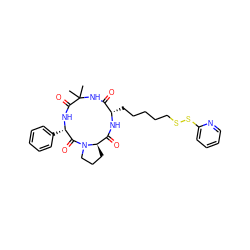 CC1(C)NC(=O)[C@H](CCCCCSSc2ccccn2)NC(=O)[C@H]2CCCN2C(=O)[C@H](c2ccccc2)NC1=O ZINC000028876438