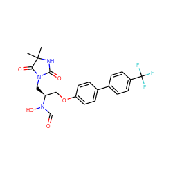 CC1(C)NC(=O)N(C[C@@H](COc2ccc(-c3ccc(C(F)(F)F)cc3)cc2)N(O)C=O)C1=O ZINC000029324785