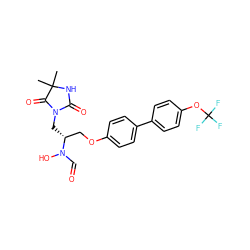 CC1(C)NC(=O)N(C[C@H](COc2ccc(-c3ccc(OC(F)(F)F)cc3)cc2)N(O)C=O)C1=O ZINC000029341501