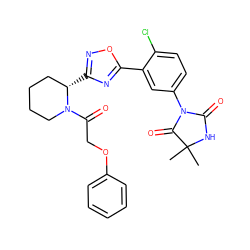 CC1(C)NC(=O)N(c2ccc(Cl)c(-c3nc([C@H]4CCCCN4C(=O)COc4ccccc4)no3)c2)C1=O ZINC000299855385