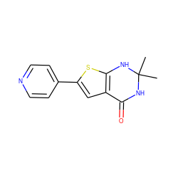 CC1(C)NC(=O)c2cc(-c3ccncc3)sc2N1 ZINC000114223741