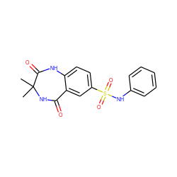 CC1(C)NC(=O)c2cc(S(=O)(=O)Nc3ccccc3)ccc2NC1=O ZINC000096269445