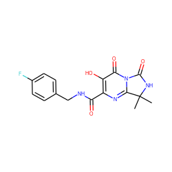 CC1(C)NC(=O)n2c1nc(C(=O)NCc1ccc(F)cc1)c(O)c2=O ZINC000035017556