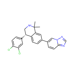 CC1(C)NC[C@@H](c2ccc(Cl)c(Cl)c2)c2ccc(-c3ccc4ncnn4c3)cc21 ZINC000139647559