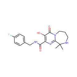 CC1(C)NCCCn2c1nc(C(=O)NCc1ccc(F)cc1)c(O)c2=O ZINC000035017726