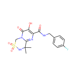 CC1(C)NS(=O)(=O)Cn2c1nc(C(=O)NCc1ccc(F)cc1)c(O)c2=O ZINC000036518840