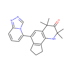 CC1(C)Nc2c(cc(-c3cccc4nncn34)c3c2CCC3)C(C)(C)C1=O ZINC000142235992