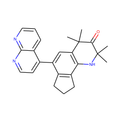 CC1(C)Nc2c(cc(-c3ccnc4ncccc34)c3c2CCC3)C(C)(C)C1=O ZINC000043197409