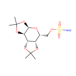 CC1(C)O[C@@H]2[C@H](O1)[C@H]1OC(C)(C)O[C@H]1O[C@@H]2COS(N)(=O)=O ZINC000013520286