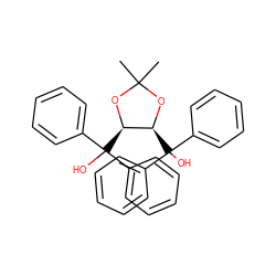 CC1(C)O[C@H](C(O)(c2ccccc2)c2ccccc2)[C@H](C(O)(c2ccccc2)c2ccccc2)O1 ZINC000002573089