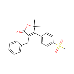 CC1(C)OC(=O)C(Cc2ccccc2)=C1c1ccc(S(C)(=O)=O)cc1 ZINC000026957450