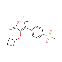 CC1(C)OC(=O)C(OC2CCC2)=C1c1ccc(S(C)(=O)=O)cc1 ZINC000026280766