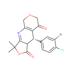 CC1(C)OC(=O)C2C1=NC1=C(C(=O)COC1)[C@@H]2c1ccc(F)c(Br)c1 ZINC000040617225