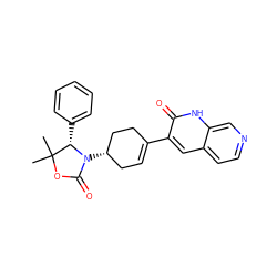 CC1(C)OC(=O)N([C@H]2CC=C(c3cc4ccncc4[nH]c3=O)CC2)[C@H]1c1ccccc1 ZINC000146931497