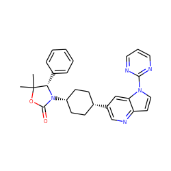 CC1(C)OC(=O)N([C@H]2CC[C@@H](c3cnc4ccn(-c5ncccn5)c4c3)CC2)[C@H]1c1ccccc1 ZINC001772642540