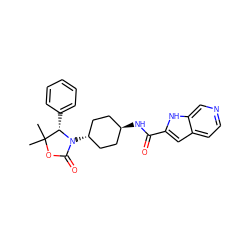 CC1(C)OC(=O)N([C@H]2CC[C@H](NC(=O)c3cc4ccncc4[nH]3)CC2)[C@H]1c1ccccc1 ZINC001772649650