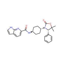 CC1(C)OC(=O)N([C@H]2CC[C@H](NC(=O)c3ccc4cc[nH]c4n3)CC2)[C@H]1c1ccccc1 ZINC001772607033