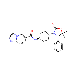 CC1(C)OC(=O)N([C@H]2CC[C@H](NC(=O)c3ccc4nccn4c3)CC2)[C@H]1c1ccccc1 ZINC001772571182