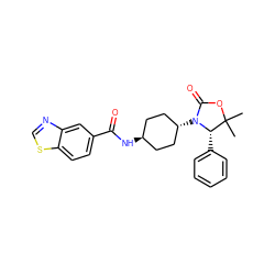 CC1(C)OC(=O)N([C@H]2CC[C@H](NC(=O)c3ccc4scnc4c3)CC2)[C@H]1c1ccccc1 ZINC001772573045