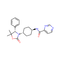 CC1(C)OC(=O)N([C@H]2CC[C@H](NC(=O)c3ccncn3)CC2)[C@H]1c1ccccc1 ZINC001772622958