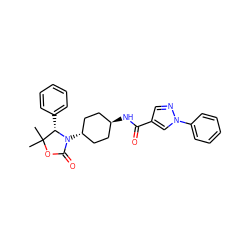 CC1(C)OC(=O)N([C@H]2CC[C@H](NC(=O)c3cnn(-c4ccccc4)c3)CC2)[C@H]1c1ccccc1 ZINC001772616417